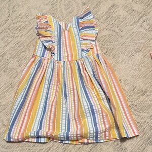 Bonnie Jean Multicolor Striped Dress with Ruffles